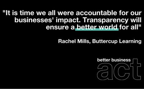 better business act with quote from Rachel Mills, Buttercup Learning